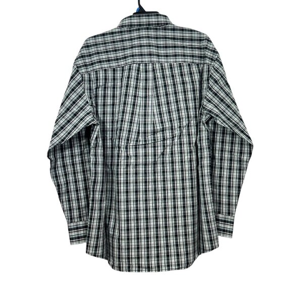 Wrangler George Strait Relaxed Fit Stretch Button Shirt New $60 BL/GR/WH 1123527 - Picture 5 of 5